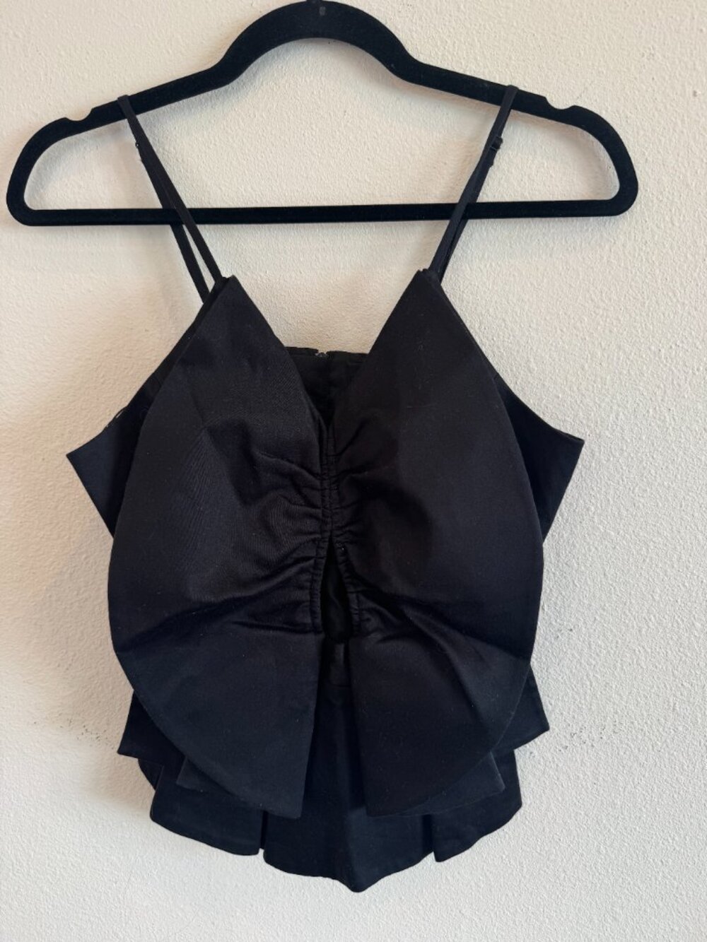 C/MEO Collective Black Bow Front Peplum Top Small
